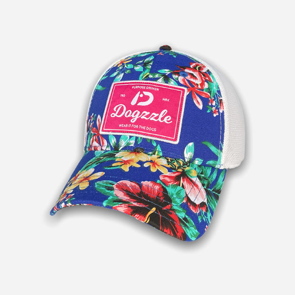 Blue Hawaiian Mesh Snapback Hat