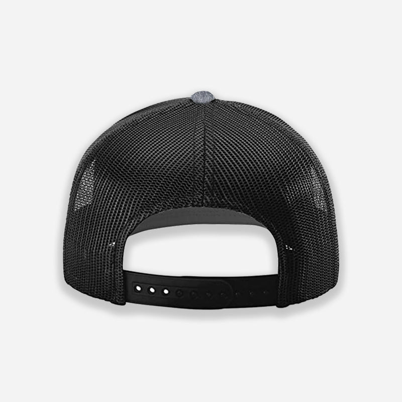 Black Oxford Chambray Mesh Snapback Hat